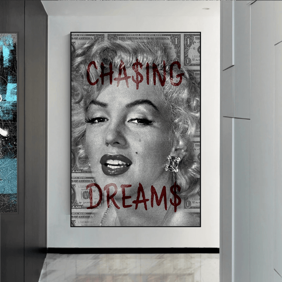 Chasing Dreams: Marilyn Monroe Canvas Wall Art-MinimalisticDecor.com