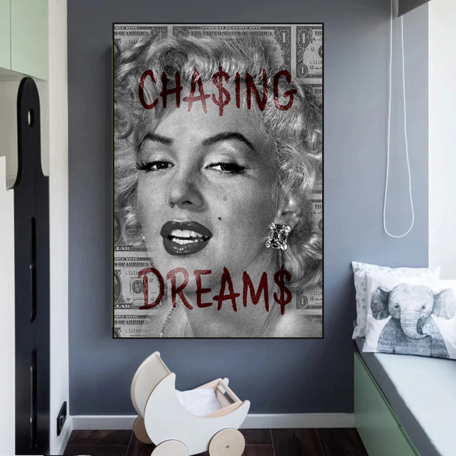 Chasing Dreams: Marilyn Monroe Canvas Wall Art-MinimalisticDecor.com