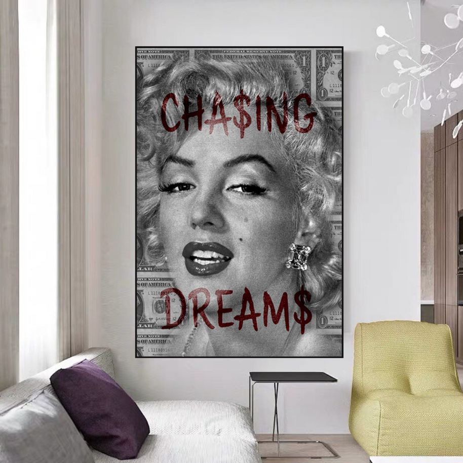 Chasing Dreams: Marilyn Monroe Canvas Wall Art-MinimalisticDecor.com