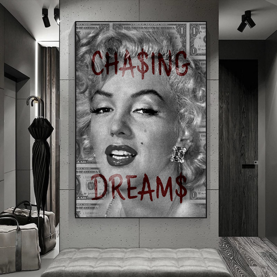 Chasing Dreams: Marilyn Monroe Canvas Wall Art-MinimalisticDecor.com