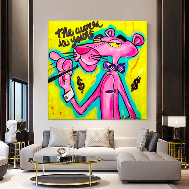 Chic and Playful - Pink Panther Poster Art-MinimalisticDecor.com