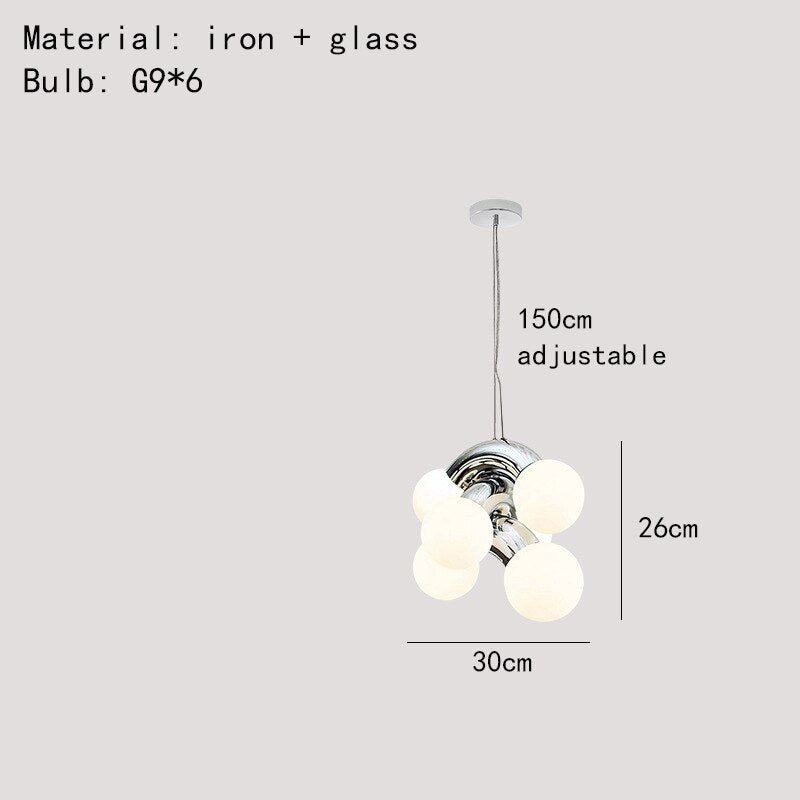 Chrome Metal Glass Globe LED - Glass Ball Light-MinimalisticDecor.com