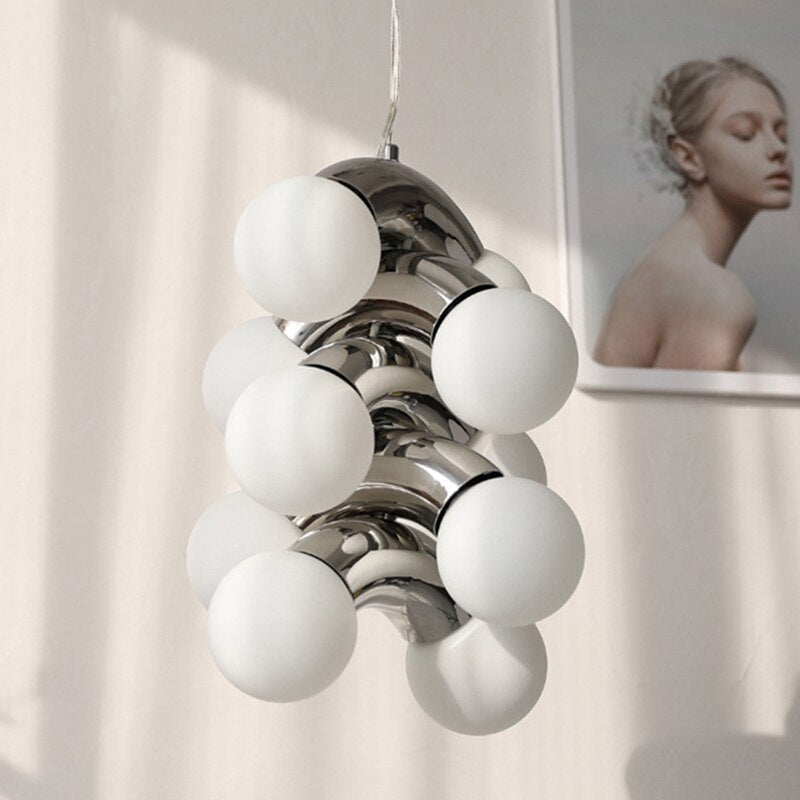 Chrome Metal Glass Globe LED - Glass Ball Light-MinimalisticDecor.com