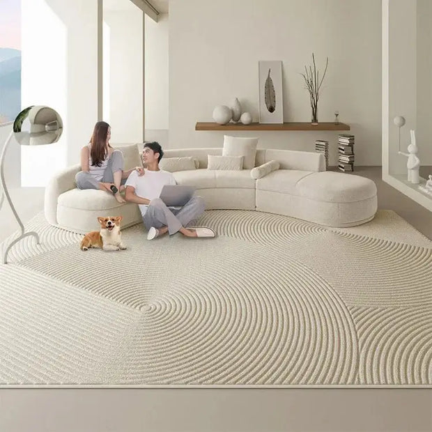 Circle Dunes 3D Diatom Silk Rugs for Living Room-MinimalisticDecor.com