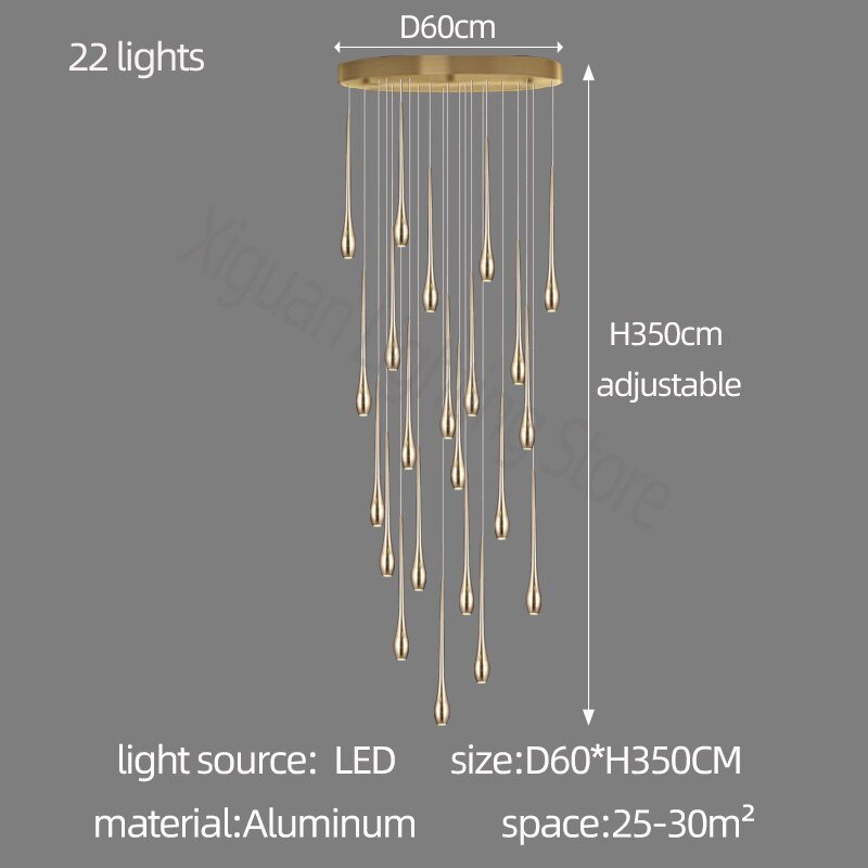 Circular Cone Circular Cone - Staircase Chandelier: Unique Ambience-MinimalisticDecor.com