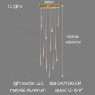 Circular Cone Circular Cone - Staircase Chandelier: Unique Ambience-MinimalisticDecor.com