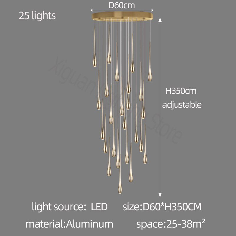 Circular Cone Circular Cone - Staircase Chandelier: Unique Ambience-MinimalisticDecor.com