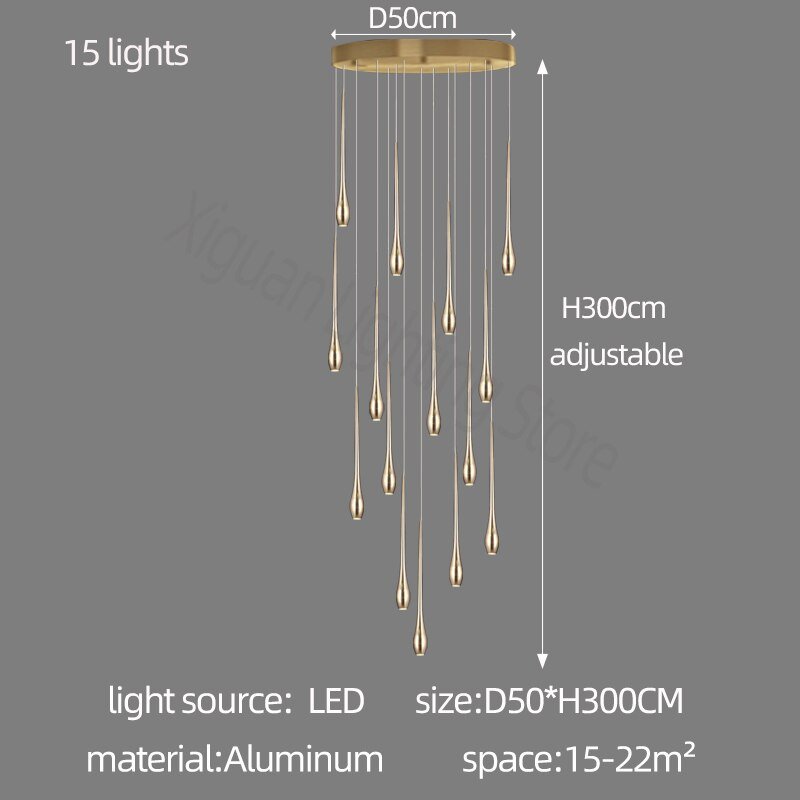 Circular Cone Circular Cone - Staircase Chandelier: Unique Ambience-MinimalisticDecor.com