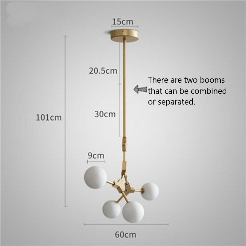 Circular Glass Ball Molecule Chandelier Lighting-MinimalisticDecor.com