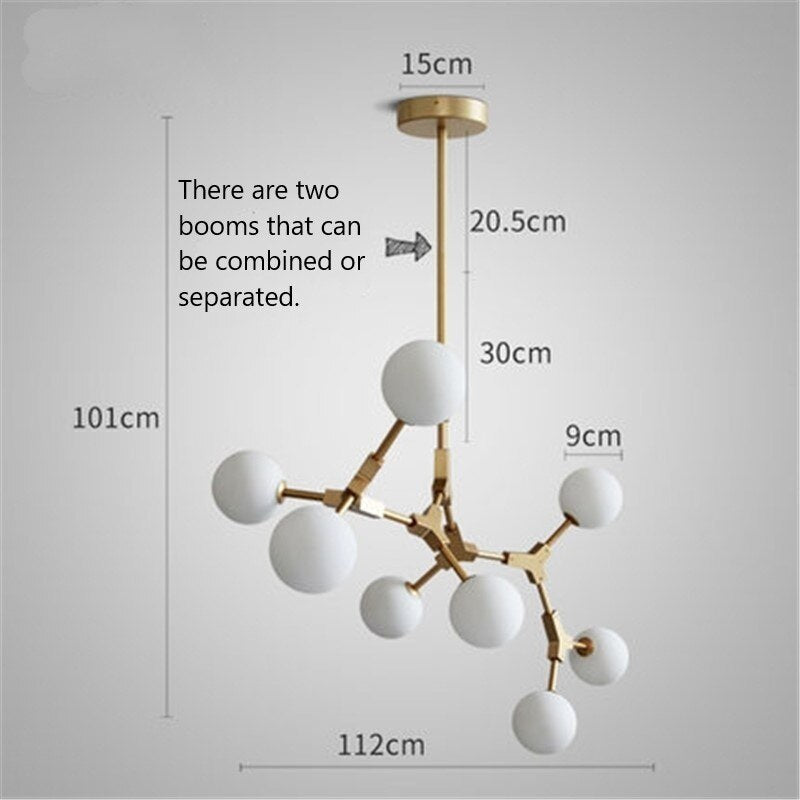 Circular Glass Ball Molecule Chandelier Lighting-MinimalisticDecor.com