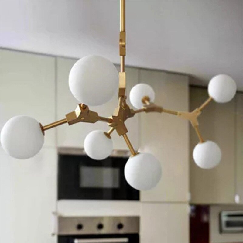Circular Glass Ball Molecule Chandelier Lighting-MinimalisticDecor.com