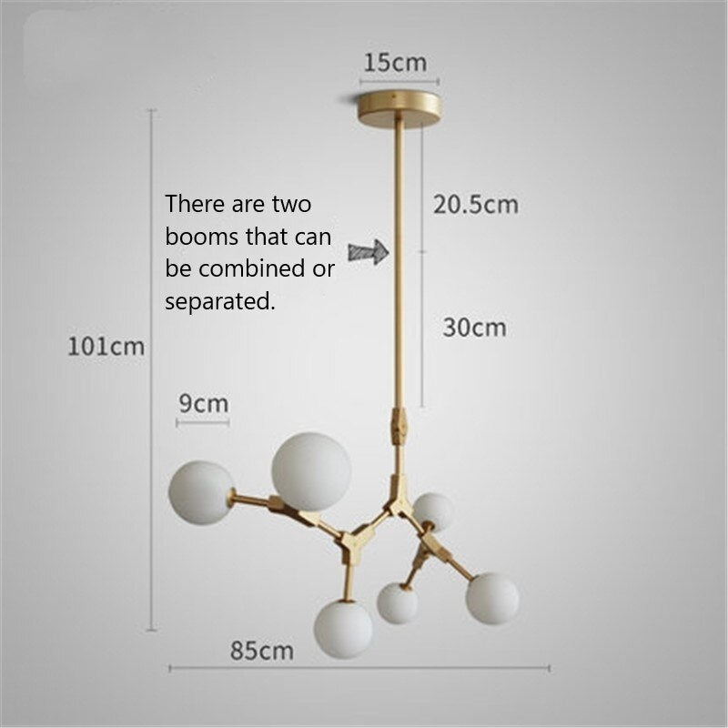 Circular Glass Ball Molecule Chandelier Lighting-MinimalisticDecor.com
