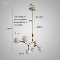 Circular Glass Ball Molecule Chandelier Lighting-MinimalisticDecor.com