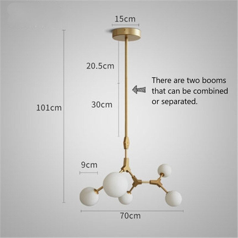 Circular Glass Ball Molecule Chandelier Lighting-MinimalisticDecor.com