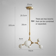 Circular Glass Ball Molecule Chandelier Lighting-MinimalisticDecor.com