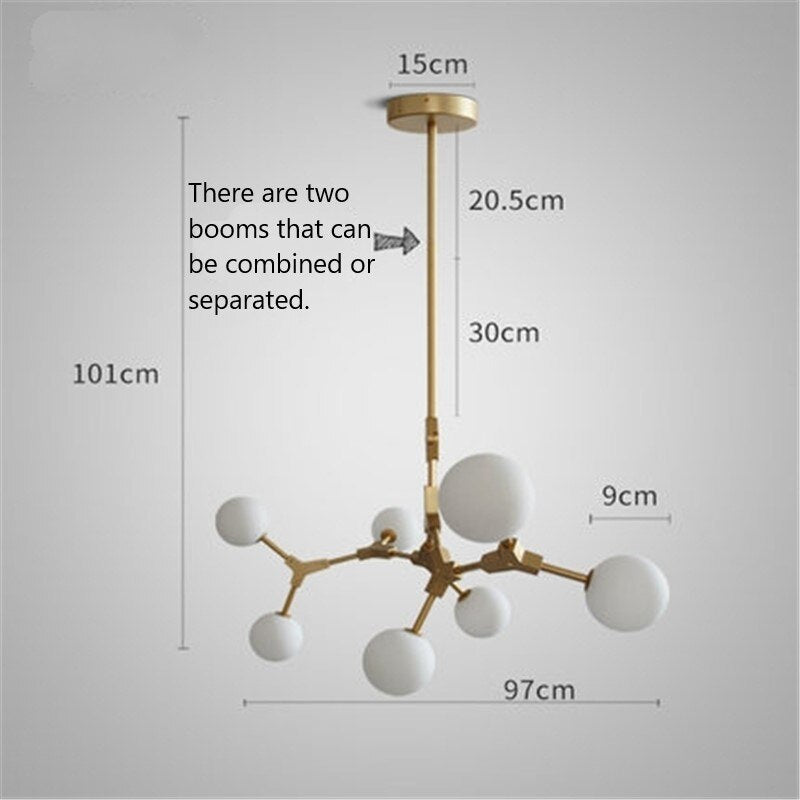 Circular Glass Ball Molecule Chandelier Lighting-MinimalisticDecor.com