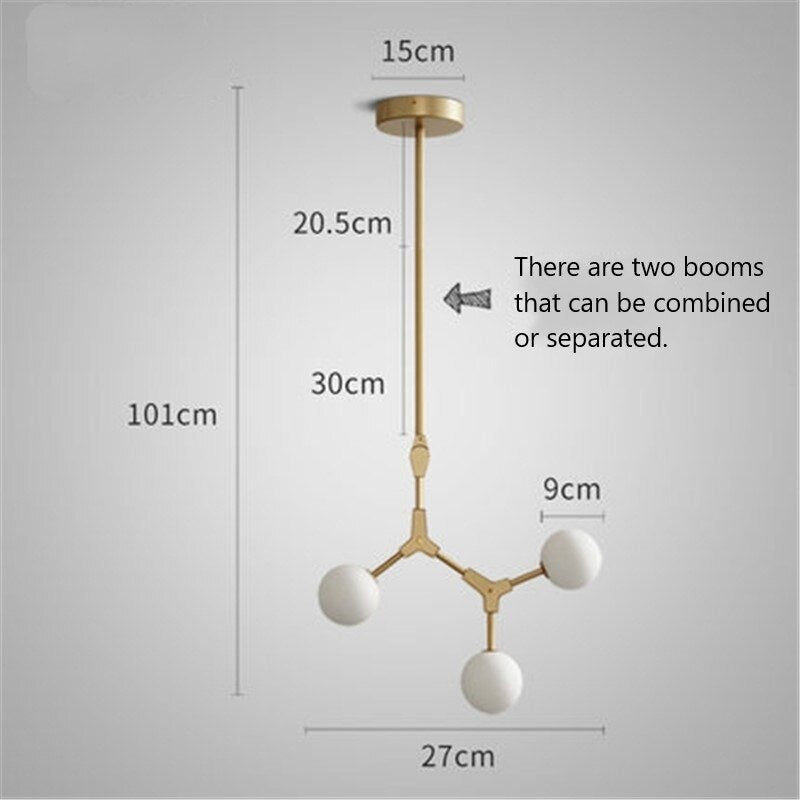 Circular Glass Ball Molecule Chandelier Lighting-MinimalisticDecor.com