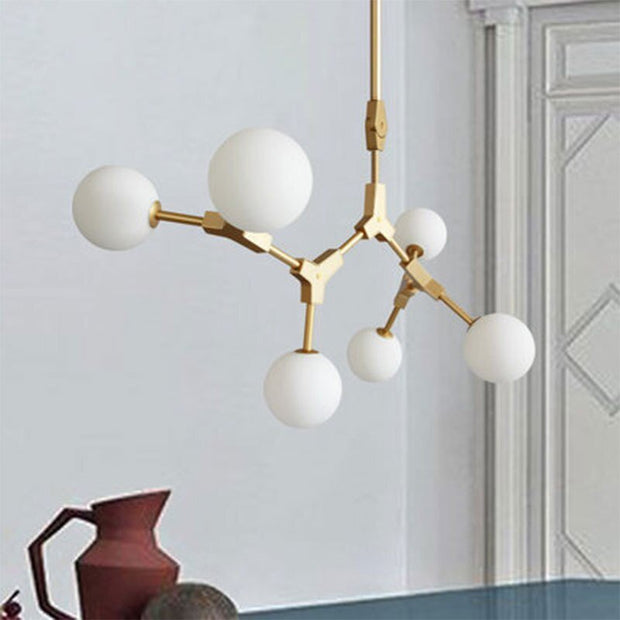 Circular Glass Ball Molecule Chandelier Lighting-MinimalisticDecor.com