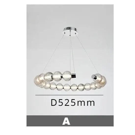 Circular Ring Chrome LED Pearl Chandelier-MinimalisticDecor.com