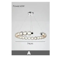 Circular Ring Chrome LED Pearl Chandelier-MinimalisticDecor.com