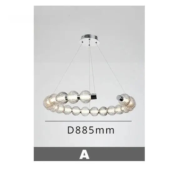 Circular Ring Chrome LED Pearl Chandelier-MinimalisticDecor.com