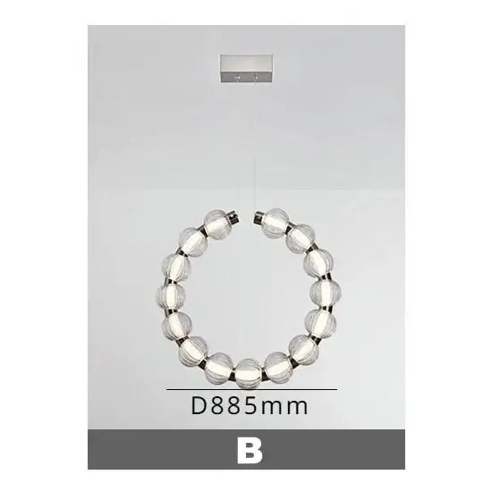 Circular Ring Chrome LED Pearl Chandelier-MinimalisticDecor.com