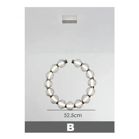 Circular Ring Chrome LED Pearl Chandelier-MinimalisticDecor.com