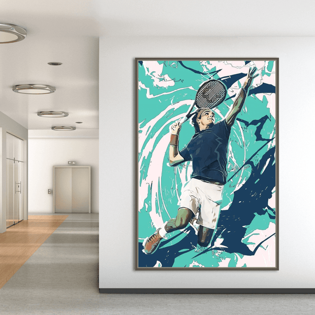 Classic Federer Shot – Tennis Wall Art Print-MinimalisticDecor.com