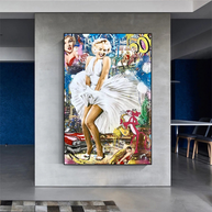 Classic Graffiti: Marilyn and Pink Panther Wall Art-MinimalisticDecor.com