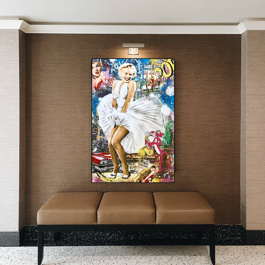 Classic Graffiti: Marilyn and Pink Panther Wall Art-MinimalisticDecor.com
