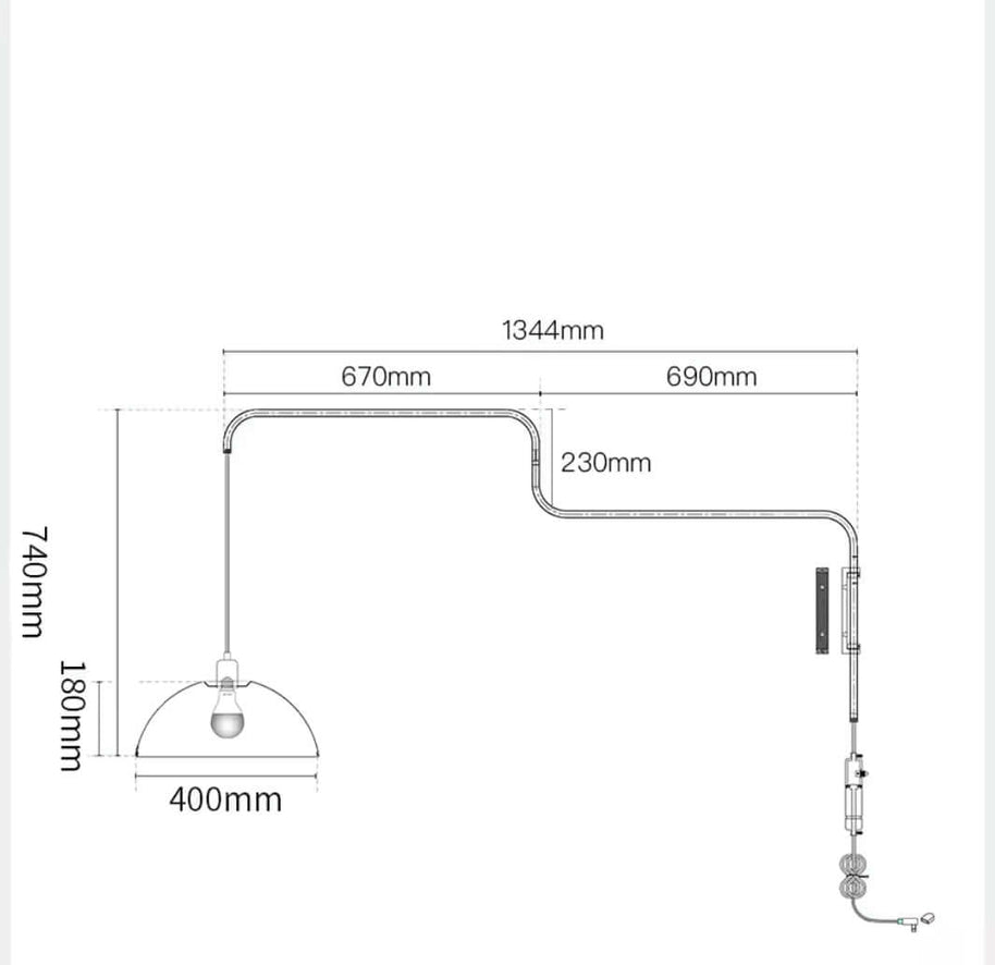 Classic Long Arm Adjustable Pendant Wall Light-MinimalisticDecor.com