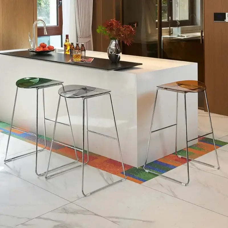 ClearView Acrylic Bar Stool – Transparent Minimalism for Modern Spaces-MinimalisticDecor.com