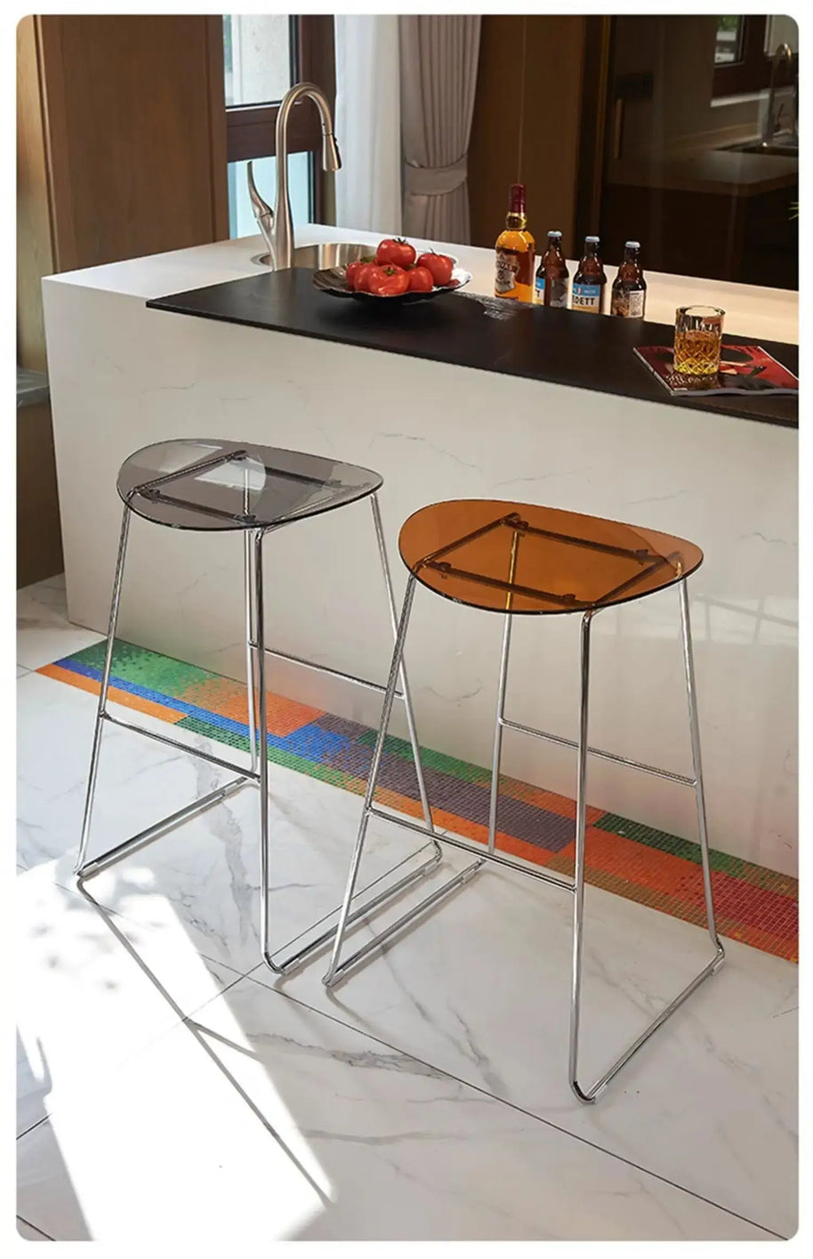 ClearView Acrylic Bar Stool – Transparent Minimalism for Modern Spaces-MinimalisticDecor.com