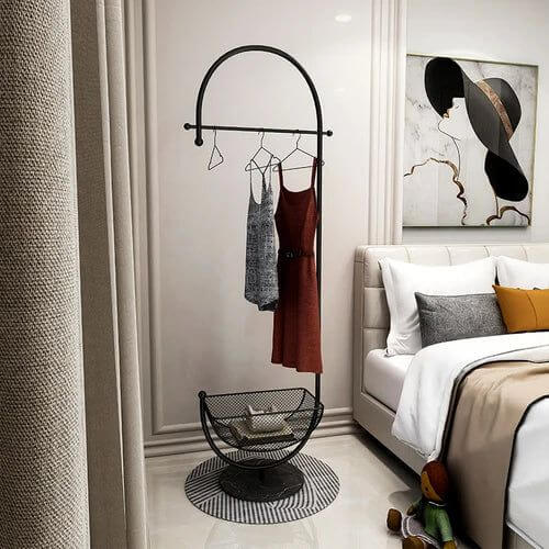 Clothing Rack Floor Standing Valet Corner-MinimalisticDecor.com