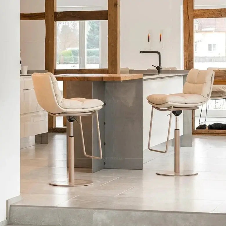 Cocina Leather Bar Chair – Adjustable Swivel Counter Stool-MinimalisticDecor.com
