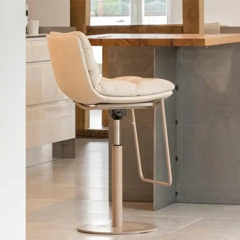 Cocina Leather Bar Chair – Adjustable Swivel Counter Stool-MinimalisticDecor.com
