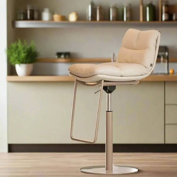 Cocina Leather Bar Chair – Adjustable Swivel Counter Stool-MinimalisticDecor.com