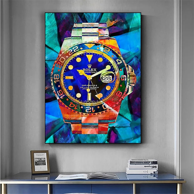 Colorful Abstract Watch Canvas Painting for Home Decor-MinimalisticDecor.com