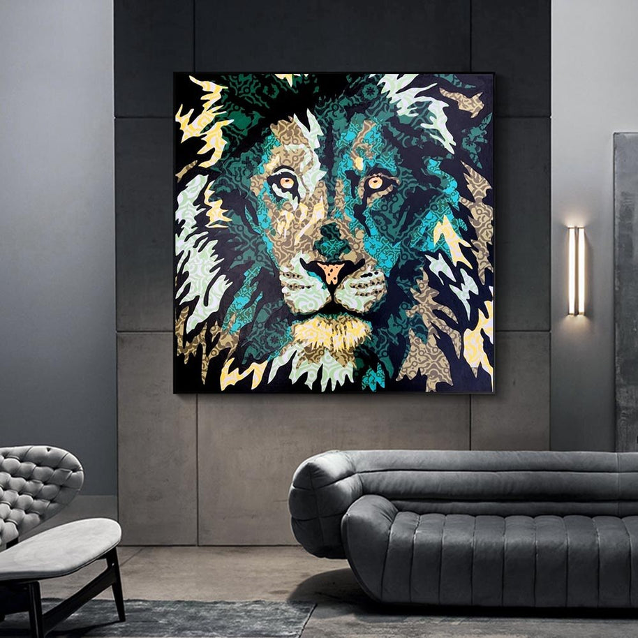 Colourful Monkey Lion Canvas Wall Art-MinimalisticDecor.com
