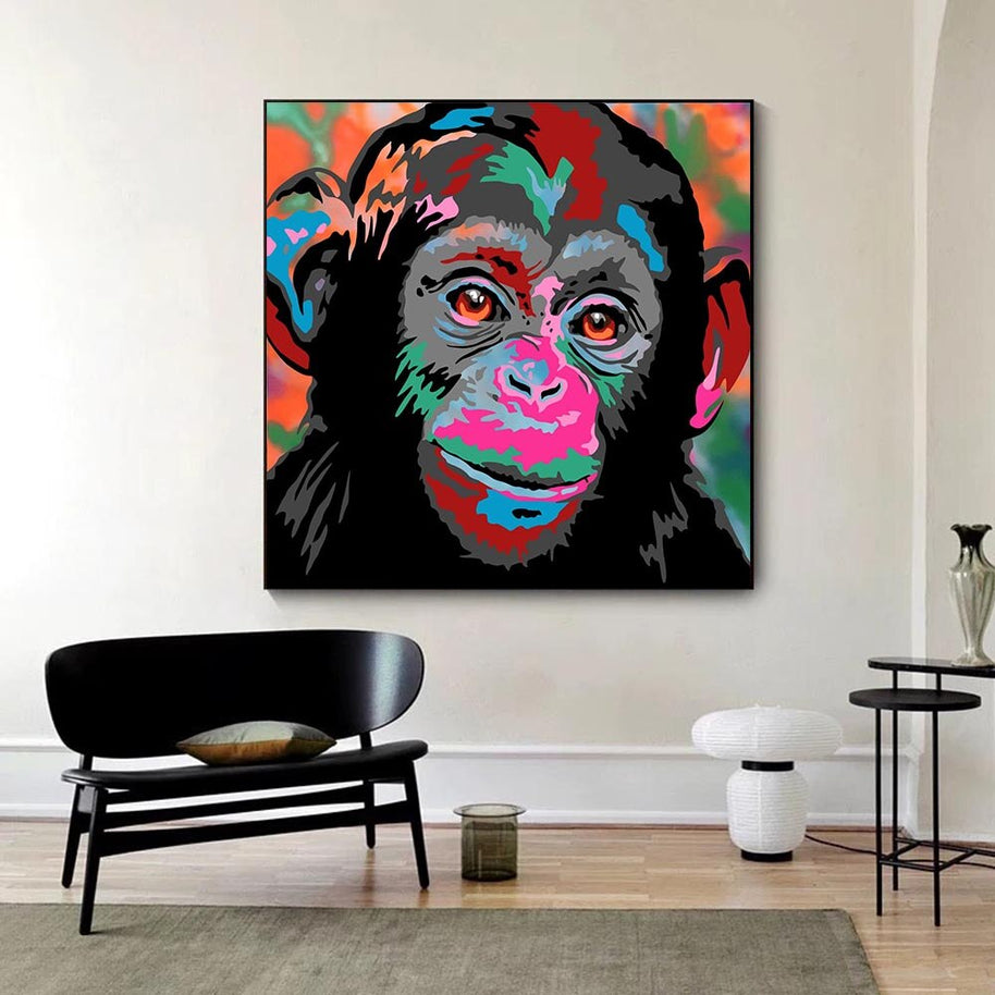 Colourful Monkey Lion Canvas Wall Art-MinimalisticDecor.com
