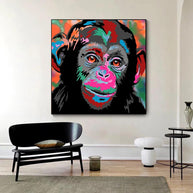 Colourful Monkey Lion Canvas Wall Art-MinimalisticDecor.com