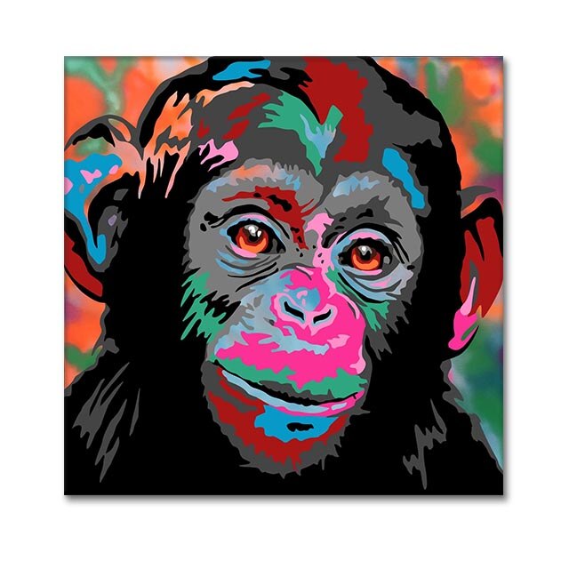Colourful Monkey Lion Canvas Wall Art-MinimalisticDecor.com