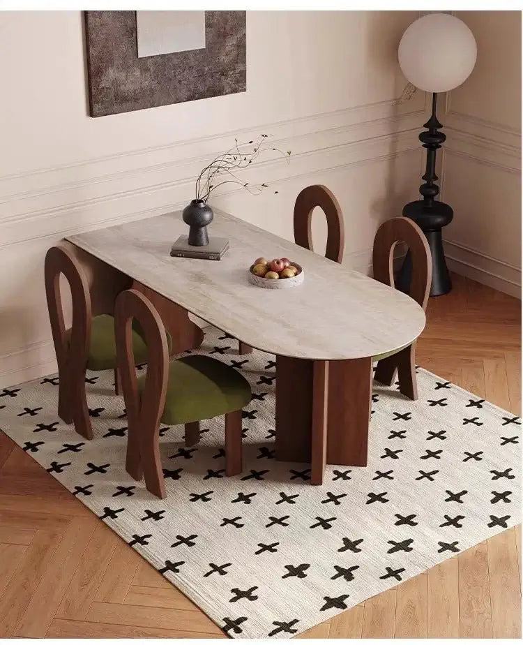 Comedor Solid Wood & Slab Dining Table Set – Strength & Elegance-MinimalisticDecor.com
