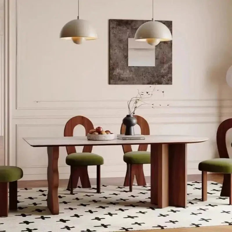 Comedor Solid Wood & Slab Dining Table Set – Strength & Elegance-MinimalisticDecor.com