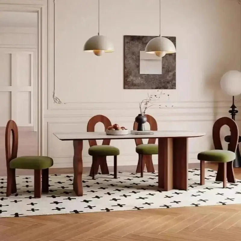 Comedor Solid Wood & Slab Dining Table Set – Strength & Elegance-MinimalisticDecor.com