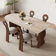 Comedor Solid Wood & Slab Dining Table Set – Strength & Elegance-MinimalisticDecor.com