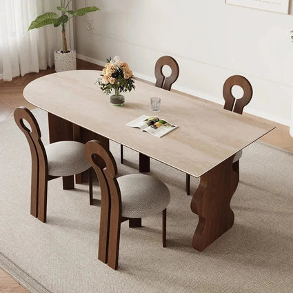 Comedor Solid Wood & Slab Dining Table Set – Strength & Elegance-MinimalisticDecor.com
