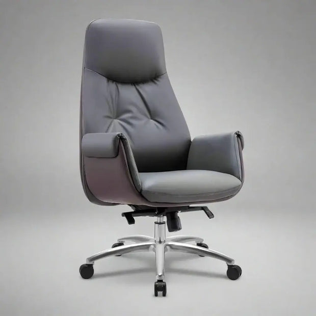 Comfortable Adjustable Executive Leather Office Chair – Modern Swivel Ergonomic Design-MinimalisticDecor.com