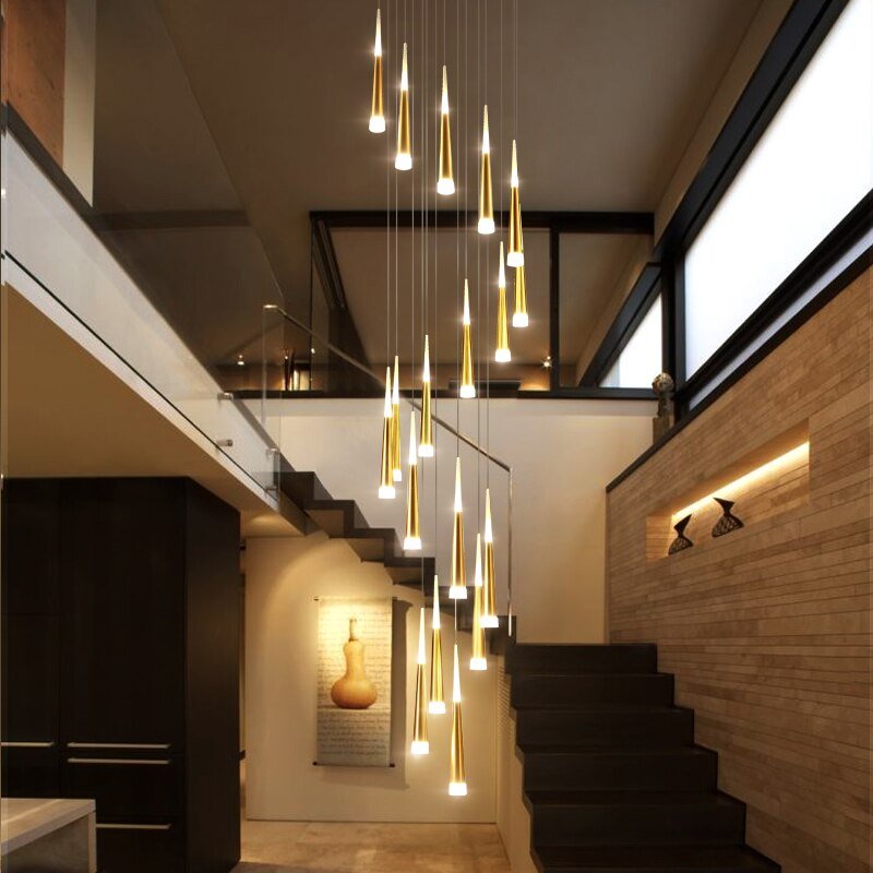 Cone Tubes Staircase Chandelier-MinimalisticDecor.com