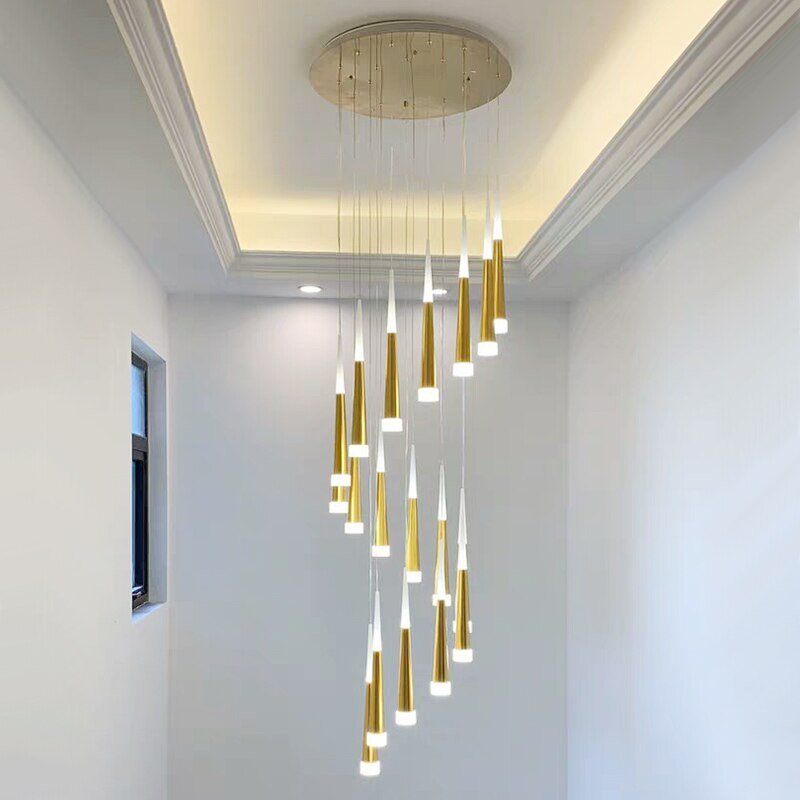 Cone Tubes Staircase Chandelier-MinimalisticDecor.com